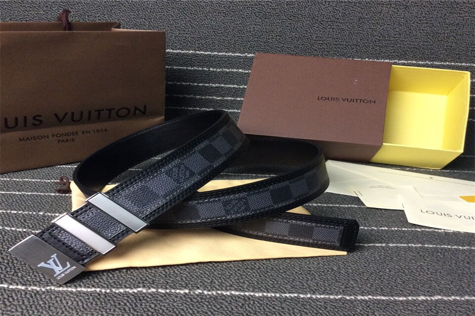 Super Perfect Quality LV Belts(100% Genuine Leather,Steel Buckle)-1201