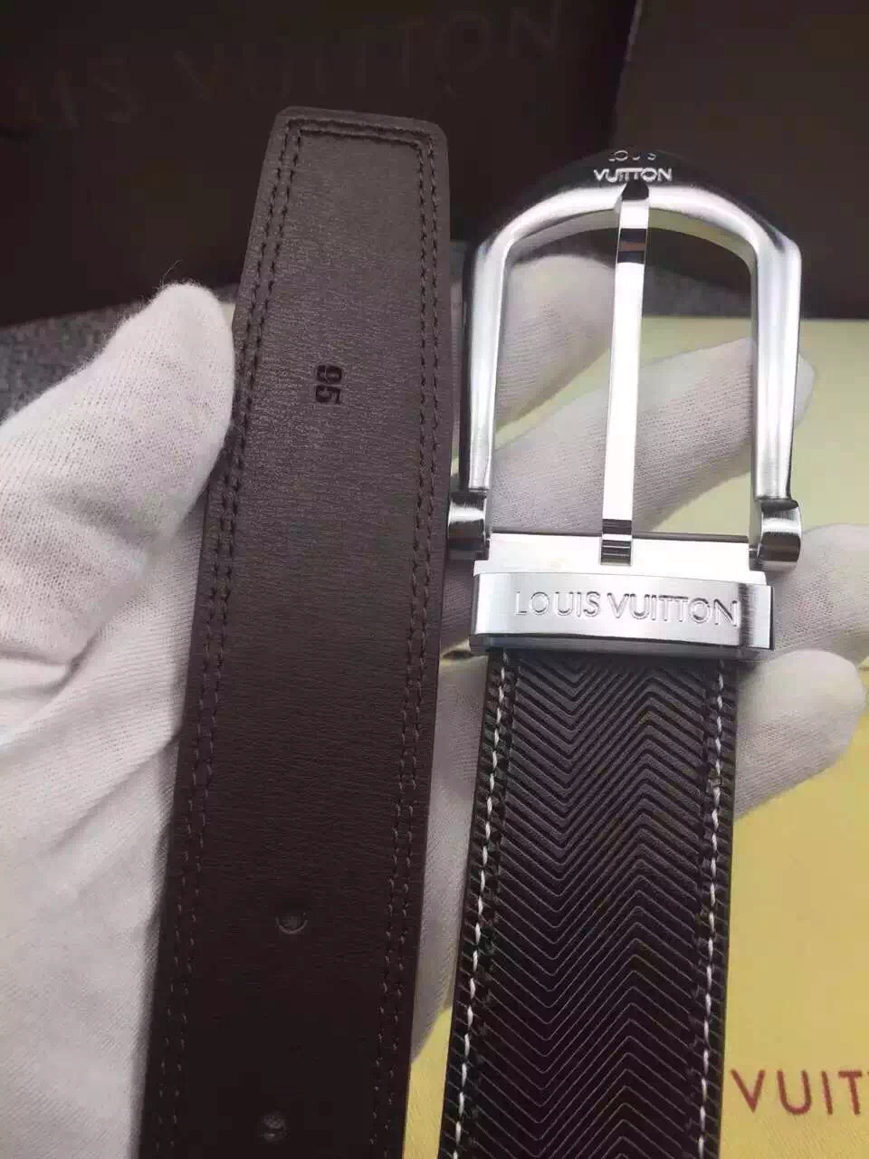 Super Perfect Quality LV Belts(100% Genuine Leather,Steel Buckle)-1207