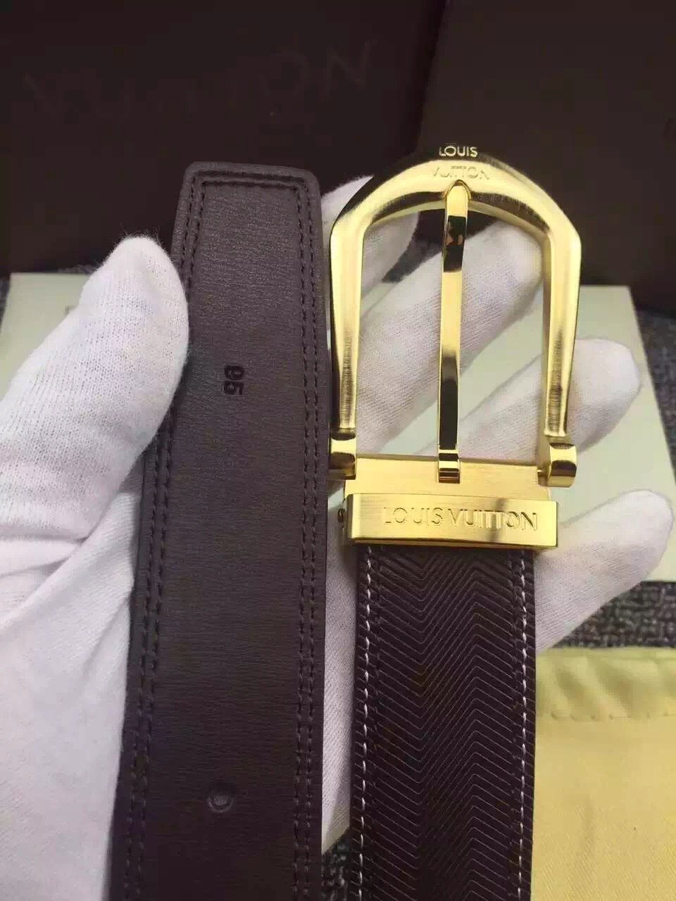 Super Perfect Quality LV Belts(100% Genuine Leather,Steel Buckle)-1209