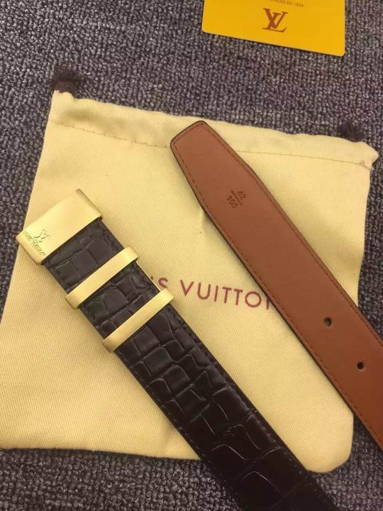 Super Perfect Quality LV Belts(100% Genuine Leather,Steel Buckle)-1249