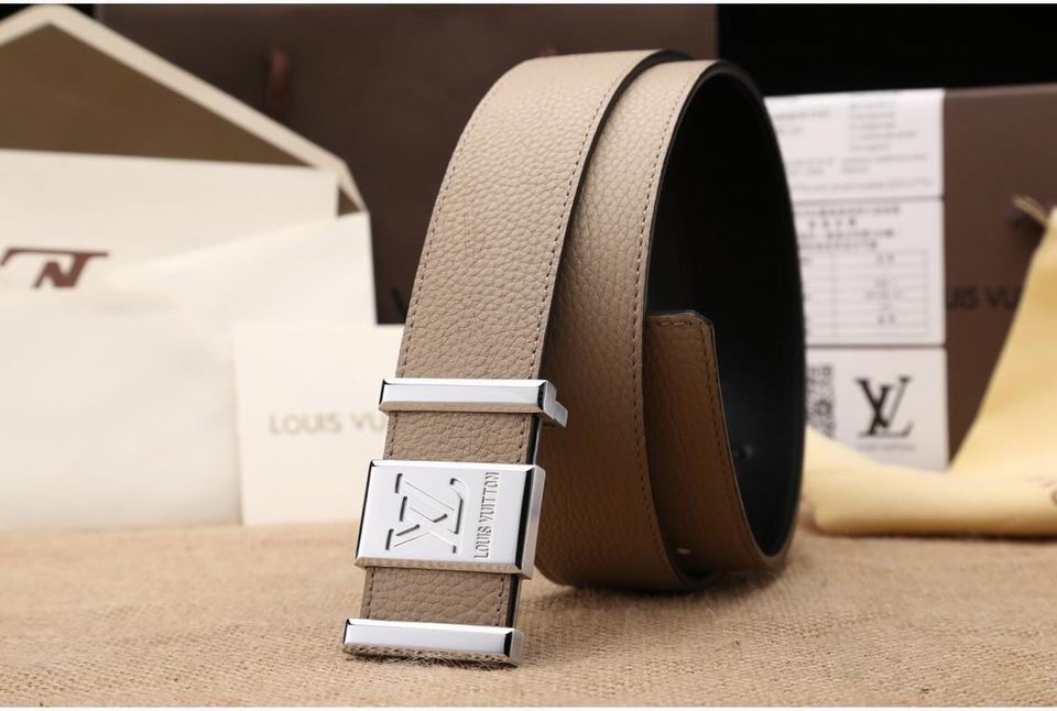 Super Perfect Quality LV Belts(100% Genuine Leather,Steel Buckle)-1270