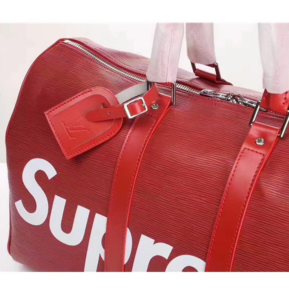 Supreme x LV Luggage Red Bags