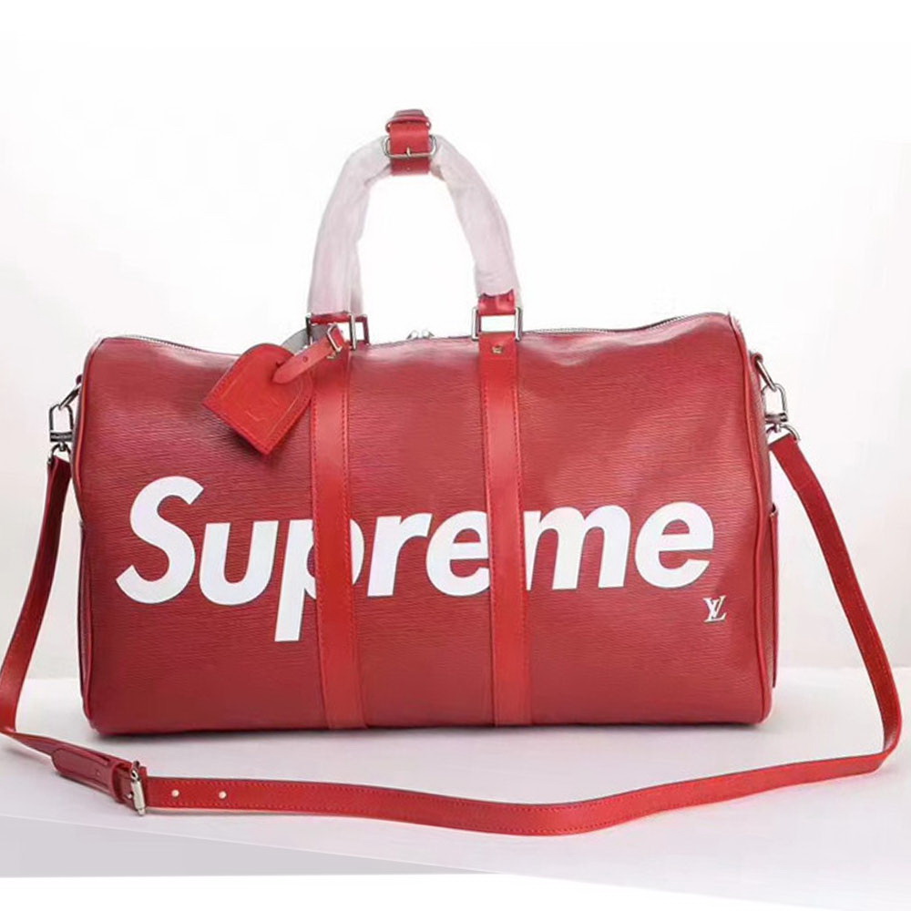 Supreme x LV Luggage Red Bags