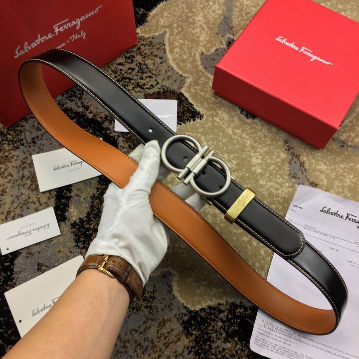 Super Perfect Quality Ferragamo Belts(100% Genuine Leather,steel Buckle)-1004