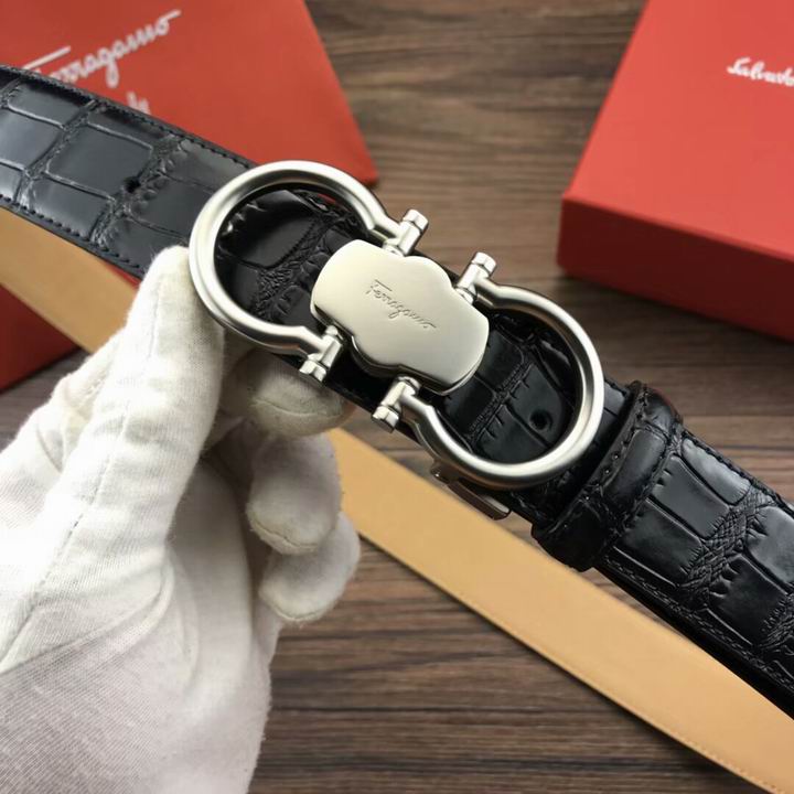 Super Perfect Quality Ferragamo Belts(100% Genuine Leather,steel Buckle)-1058