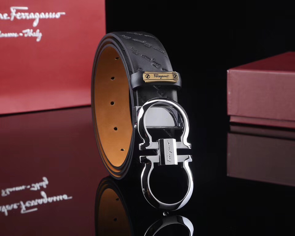 Super Perfect Quality Ferragamo Belts(100% Genuine Leather,steel Buckle)-870