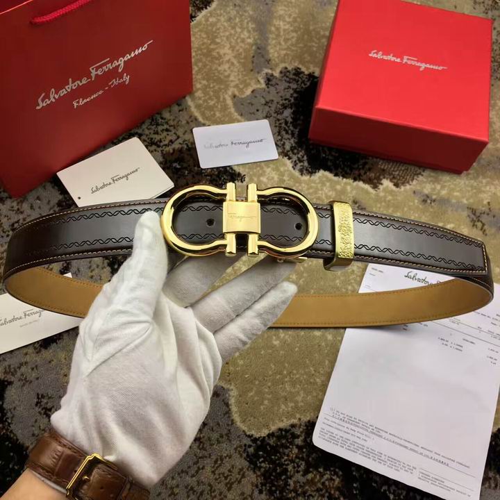 Super Perfect Quality Ferragamo Belts(100% Genuine Leather,steel Buckle)-988