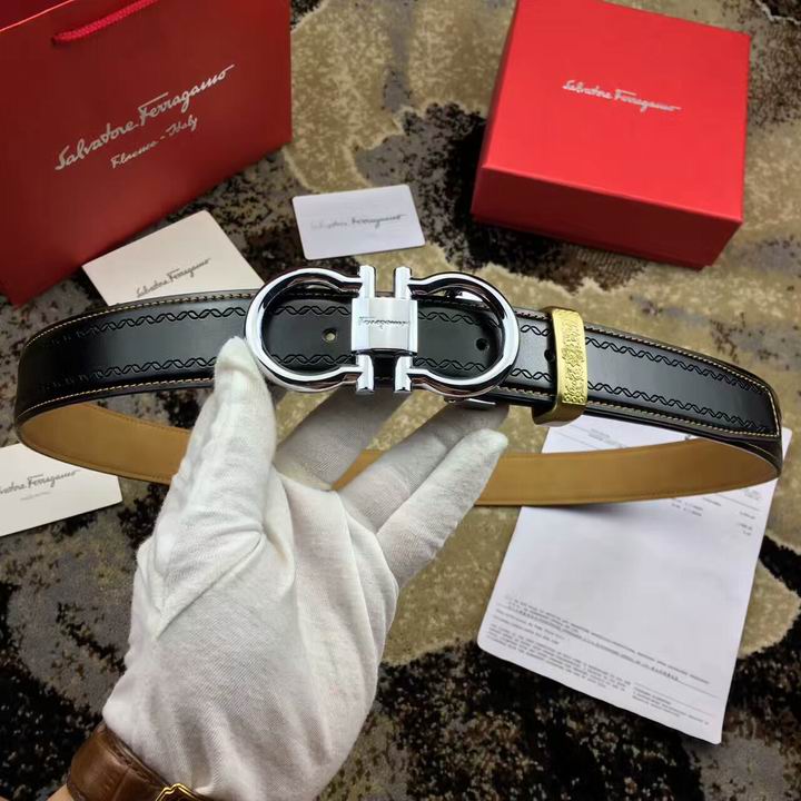 Super Perfect Quality Ferragamo Belts(100% Genuine Leather,steel Buckle)-989