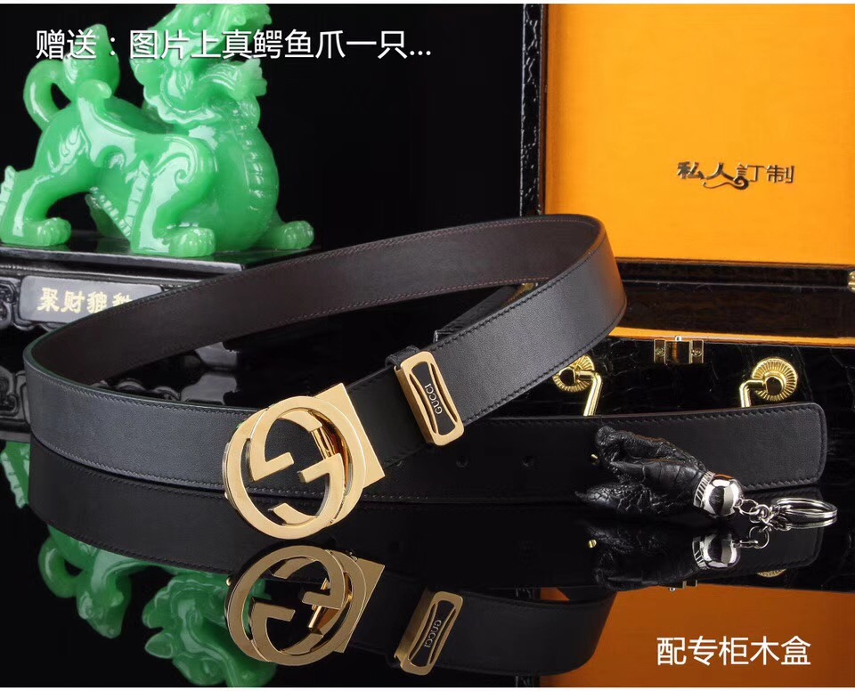 Super Perfect Quality G Belts(100% Genuine Leather,steel Buckle)-033