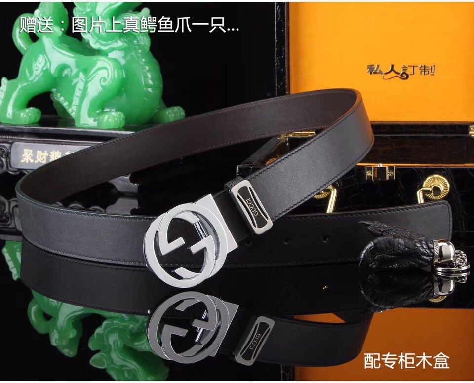 Super Perfect Quality G Belts(100% Genuine Leather,steel Buckle)-036