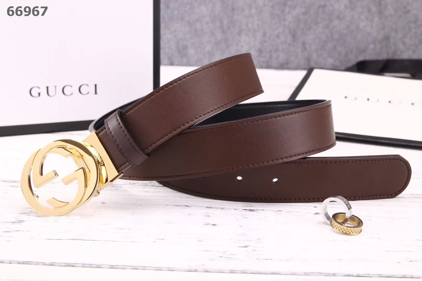 Super Perfect Quality G Belts(100% Genuine Leather,steel Buckle)-049