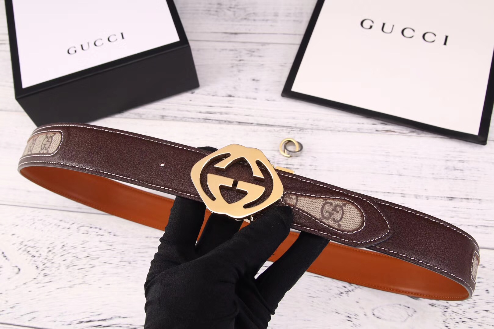 Super Perfect Quality G Belts(100% Genuine Leather,steel Buckle)-073