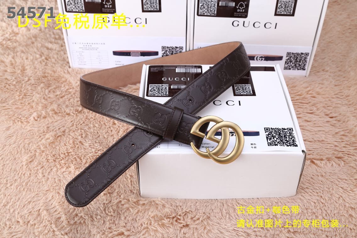 Super Perfect Quality G Belts(100% Genuine Leather,steel Buckle)-074