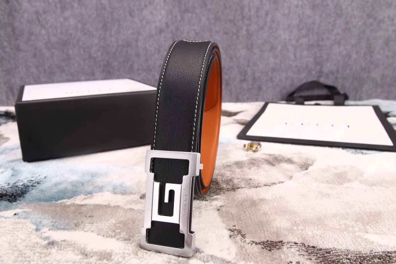 Super Perfect Quality G Belts(100% Genuine Leather,steel Buckle)-099