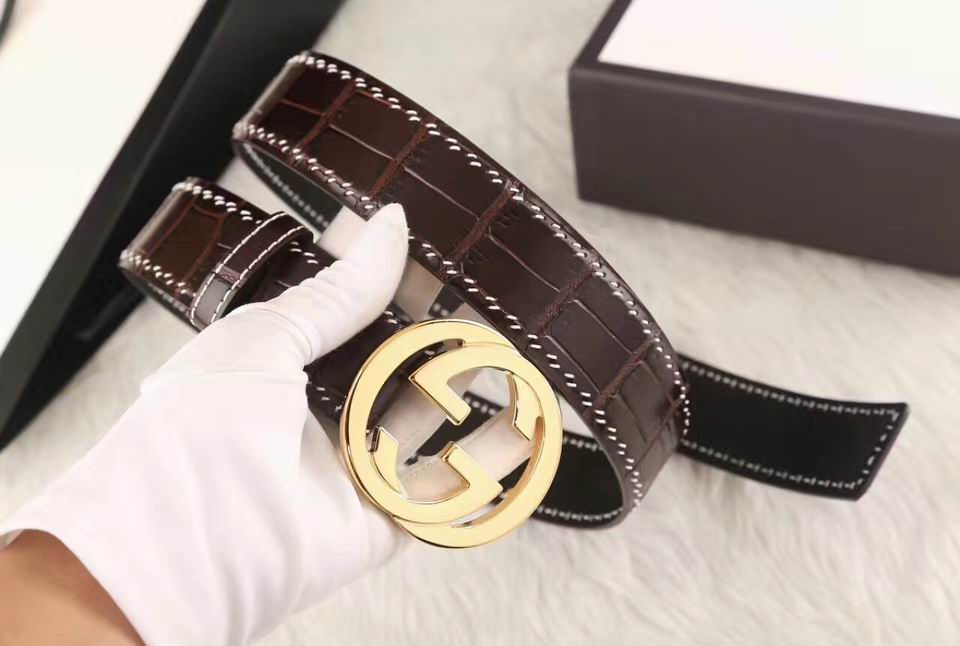 Super Perfect Quality G Belts(100% Genuine Leather,steel Buckle)-1198