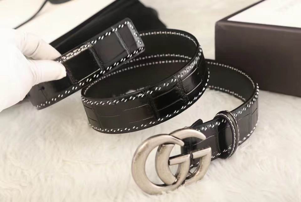 Super Perfect Quality G Belts(100% Genuine Leather,steel Buckle)-1209