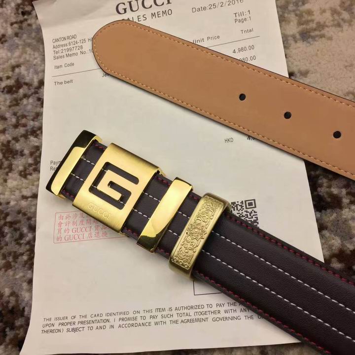 Super Perfect Quality G Belts(100% Genuine Leather,steel Buckle)-1313