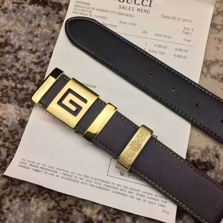 Super Perfect Quality G Belts(100% Genuine Leather,steel Buckle)-1317