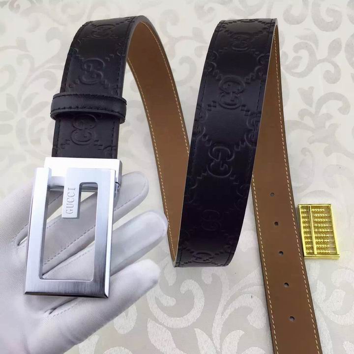 Super Perfect Quality G Belts(100% Genuine Leather,steel Buckle)-1595