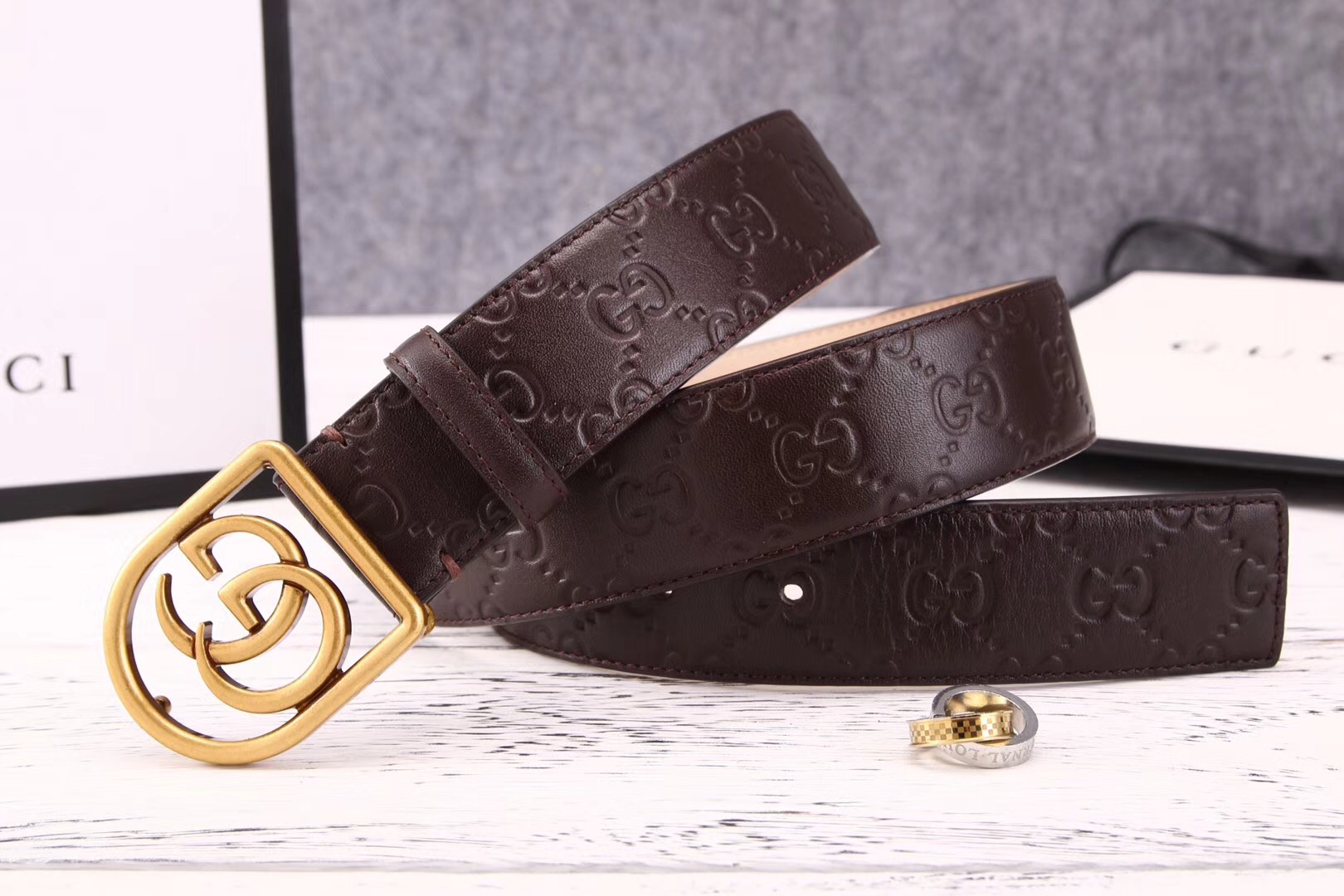 Super Perfect Quality G Belts(100% Genuine Leather,steel Buckle)-335