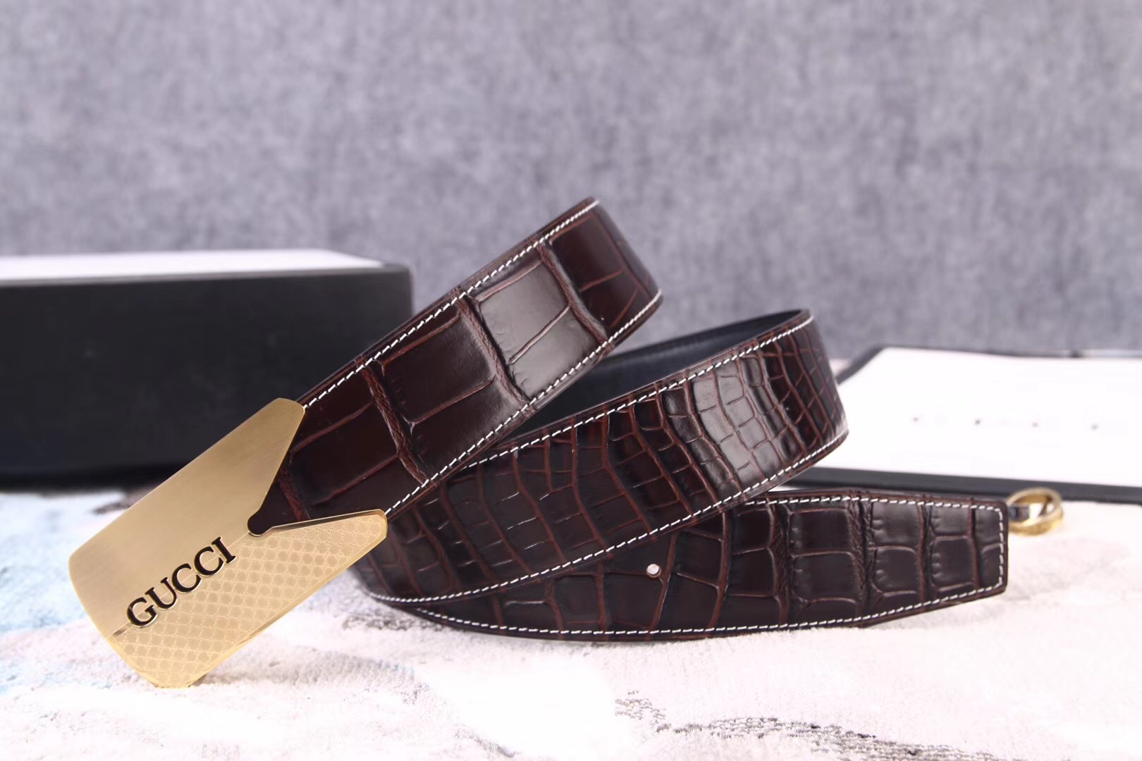 Super Perfect Quality G Belts(100% Genuine Leather,steel Buckle)-340