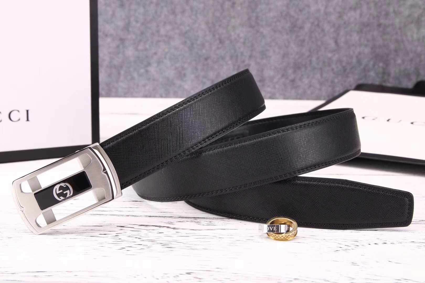 Super Perfect Quality G Belts(100% Genuine Leather,steel Buckle)-359