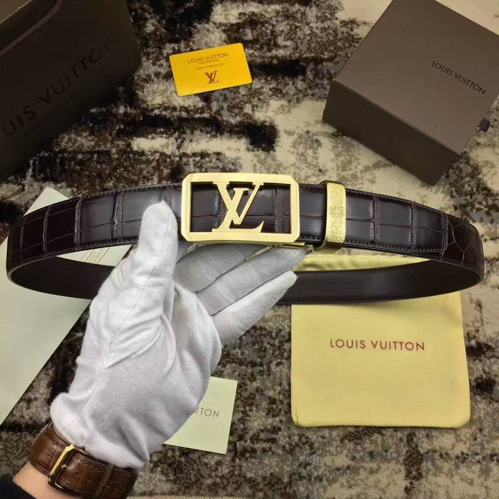 Super Perfect Quality LV Belts(100% Genuine Leather,Steel Buckle)-1333