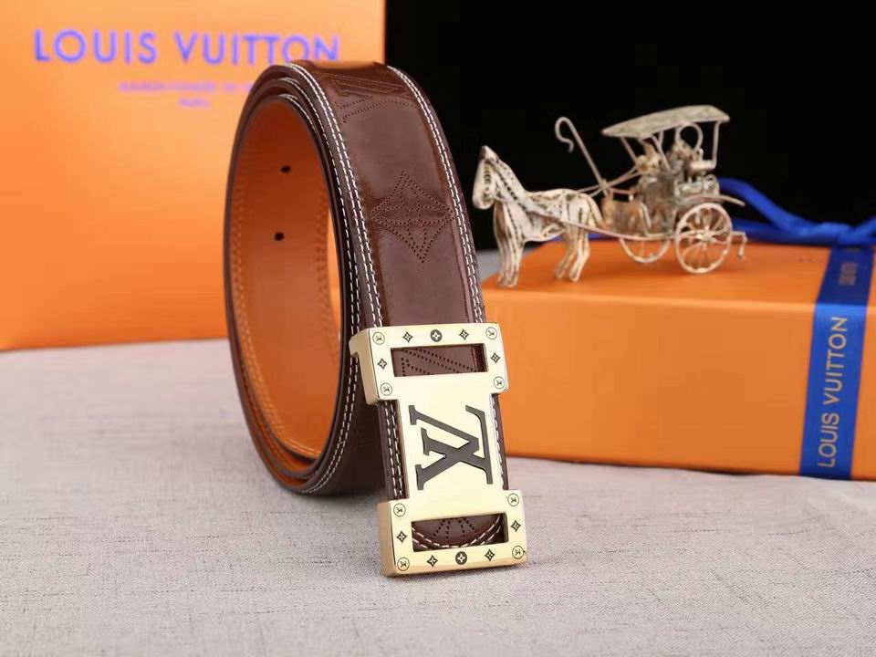 Super Perfect Quality LV Belts(100% Genuine Leather,Steel Buckle)-1350