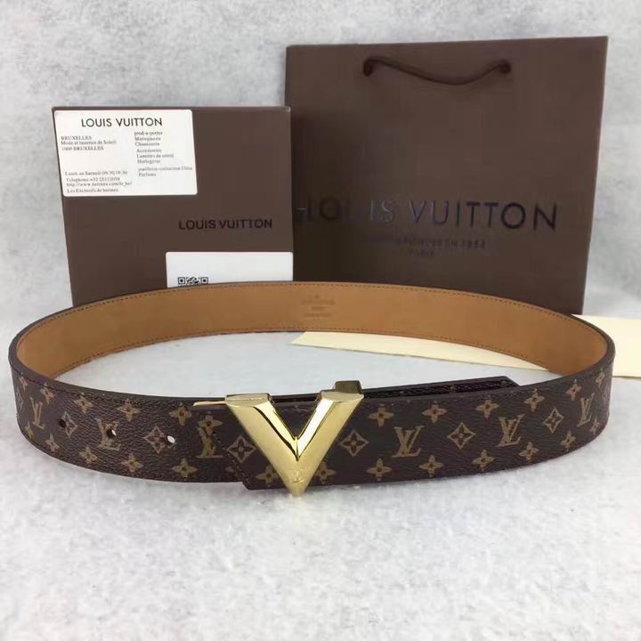 Super Perfect Quality LV Belts(100% Genuine Leather,Steel Buckle)-1363