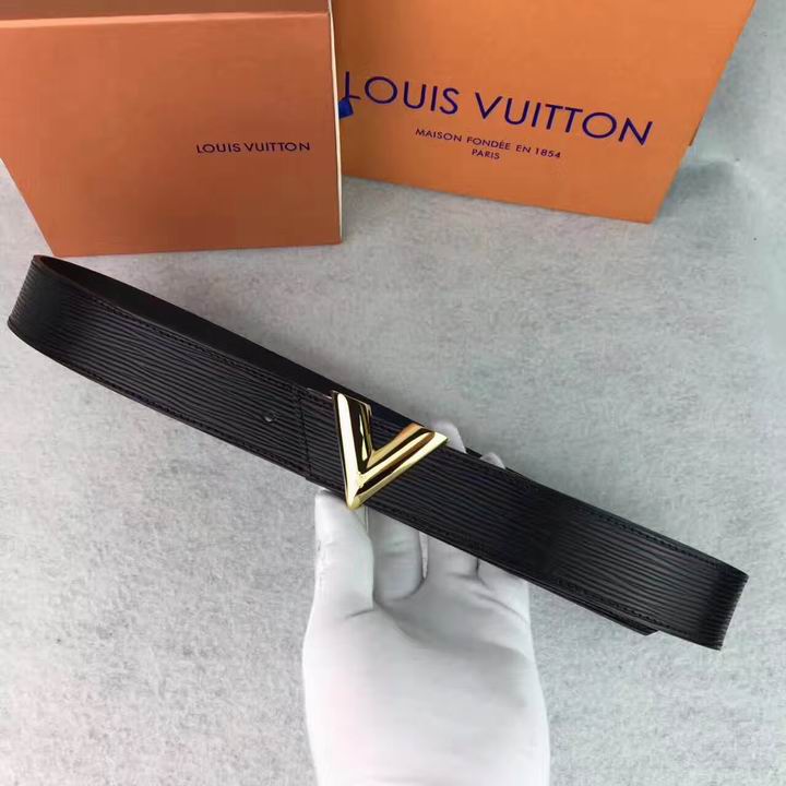 Super Perfect Quality LV Belts(100% Genuine Leather,Steel Buckle)-1365