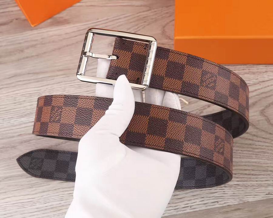 Super Perfect Quality LV Belts(100% Genuine Leather,Steel Buckle)-1401