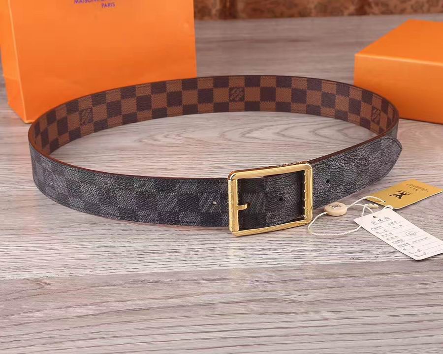 Super Perfect Quality LV Belts(100% Genuine Leather,Steel Buckle)-1409