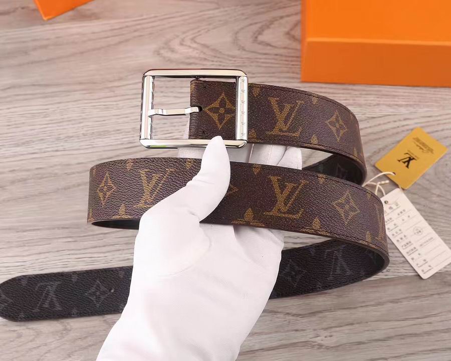 Super Perfect Quality LV Belts(100% Genuine Leather,Steel Buckle)-1411