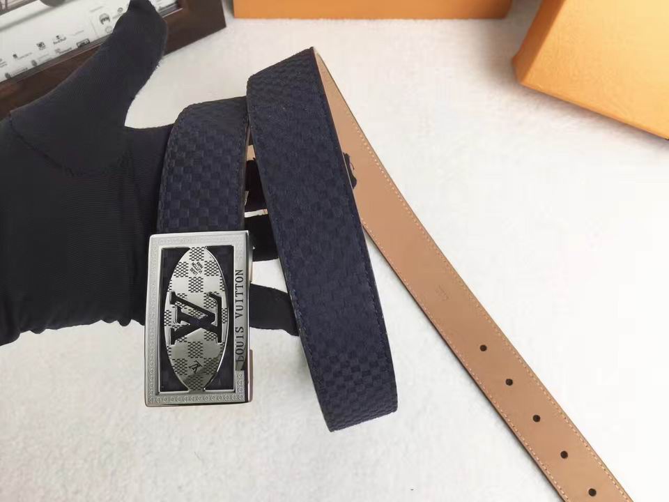 Super Perfect Quality LV Belts(100% Genuine Leather,Steel Buckle)-1480