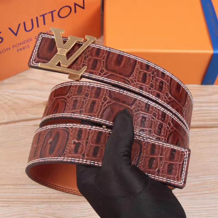 Super Perfect Quality LV Belts(100% Genuine Leather,Steel Buckle)-1557