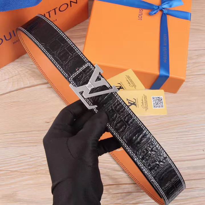 Super Perfect Quality LV Belts(100% Genuine Leather,Steel Buckle)-1559