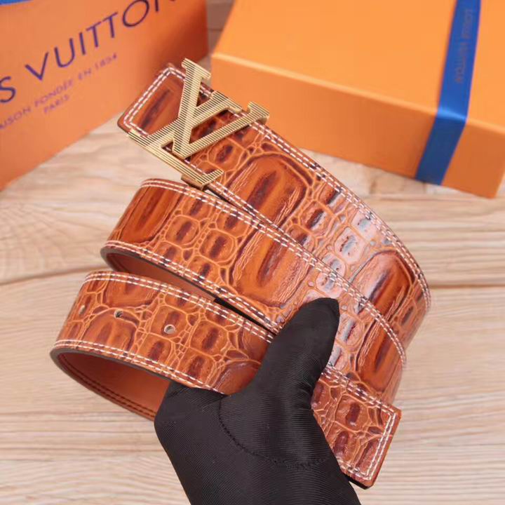 Super Perfect Quality LV Belts(100% Genuine Leather,Steel Buckle)-1563