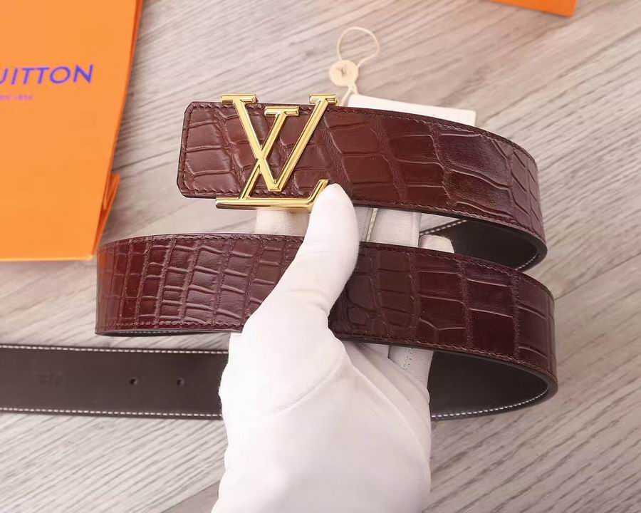 Super Perfect Quality LV Belts(100% Genuine Leather,Steel Buckle)-1582