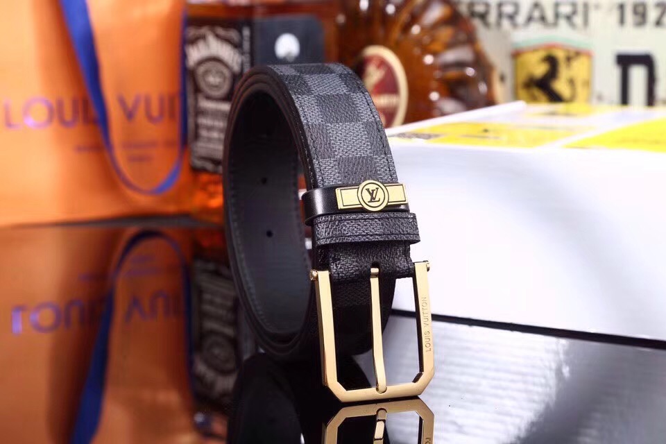 Super Perfect Quality LV Belts(100% Genuine Leather,Steel Buckle)-1703