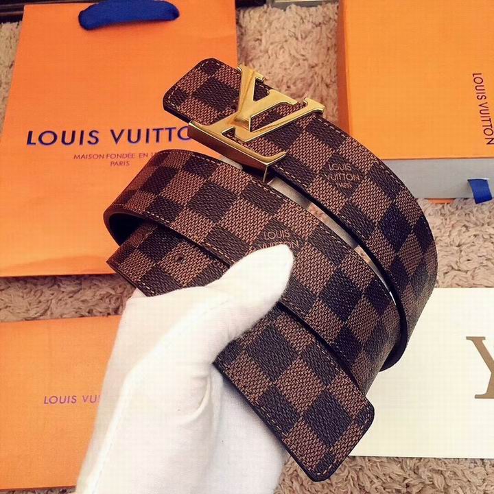 Super Perfect Quality LV Belts(100% Genuine Leather,Steel Buckle)-1767