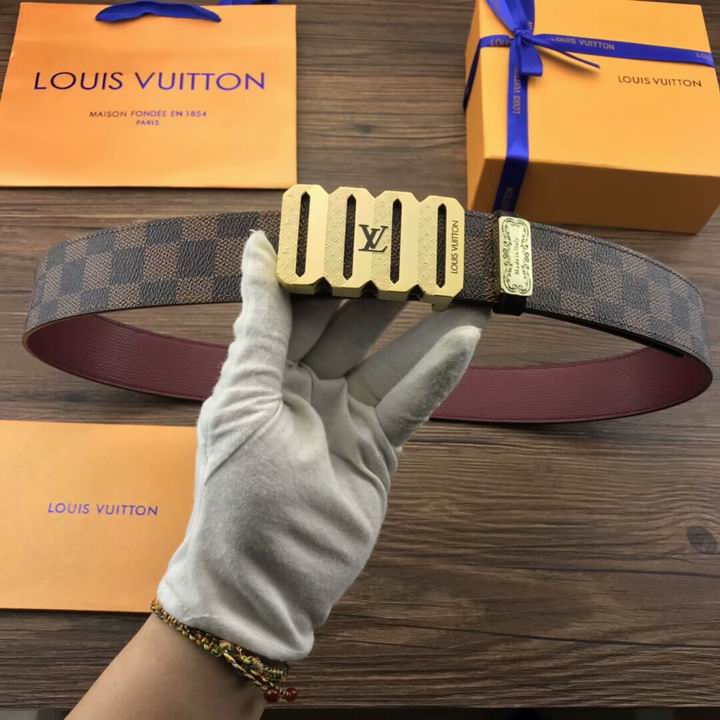 Super Perfect Quality LV Belts(100% Genuine Leather,Steel Buckle)-1792