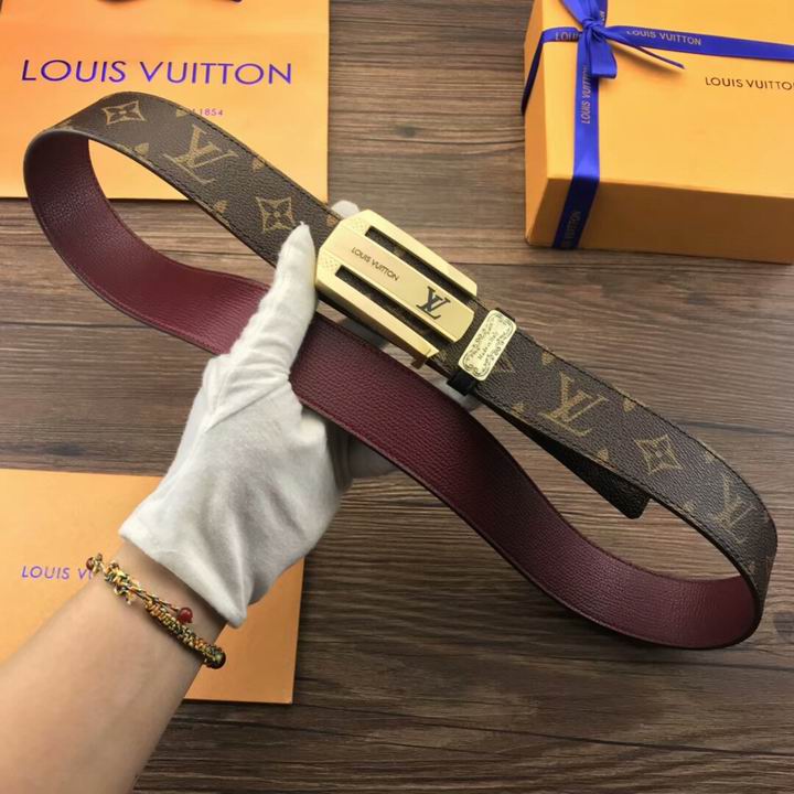 Super Perfect Quality LV Belts(100% Genuine Leather,Steel Buckle)-1794