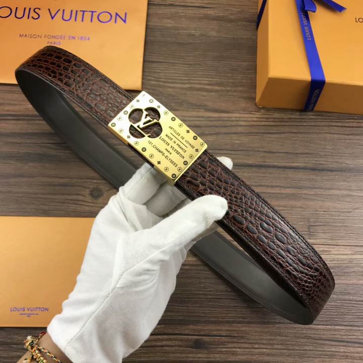 Super Perfect Quality LV Belts(100% Genuine Leather,Steel Buckle)-1814