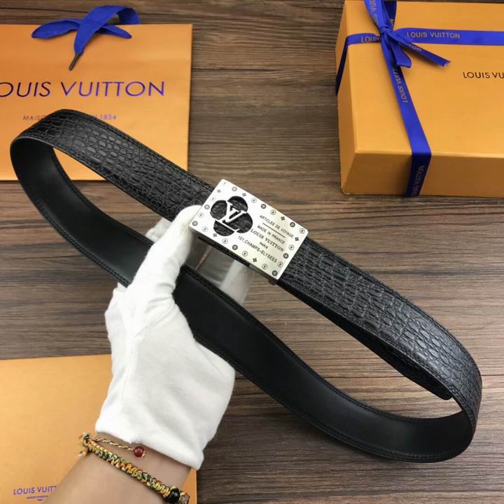 Super Perfect Quality LV Belts(100% Genuine Leather,Steel Buckle)-1815