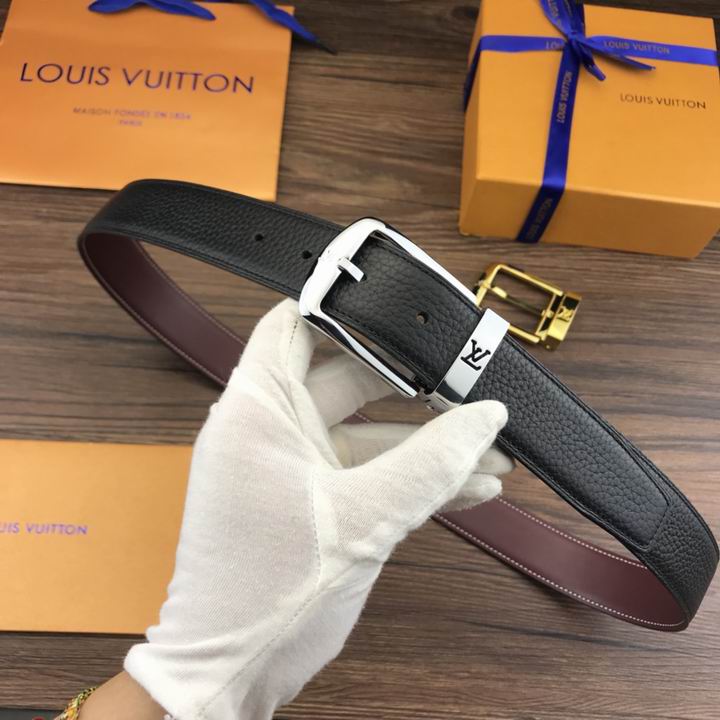 Super Perfect Quality LV Belts(100% Genuine Leather,Steel Buckle)-1829