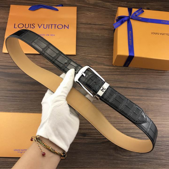 Super Perfect Quality LV Belts(100% Genuine Leather,Steel Buckle)-1830