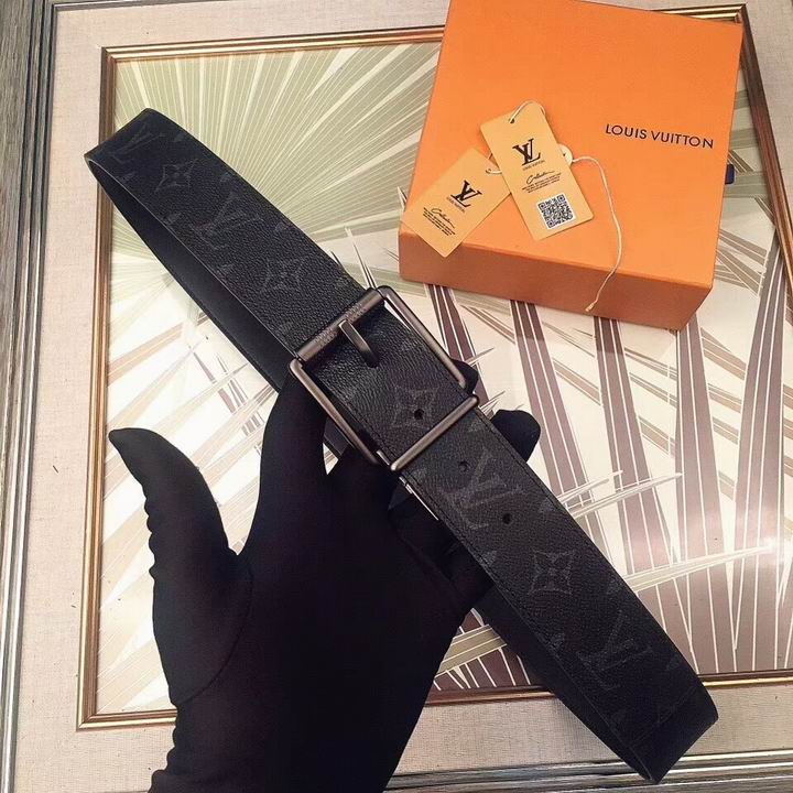 Super Perfect Quality LV Belts(100% Genuine Leather,Steel Buckle)-1896