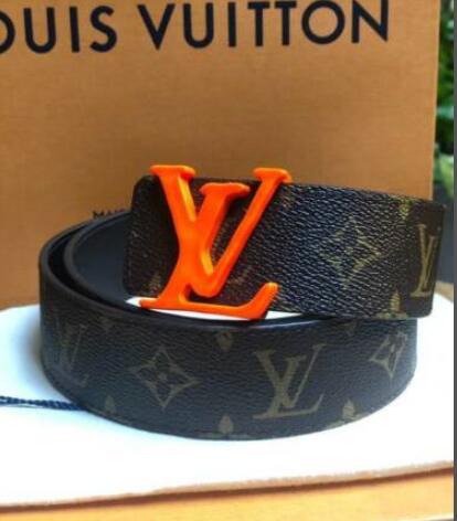 Super Perfect Quality LV Belts(100% Genuine Leather,Steel Buckle)-1936