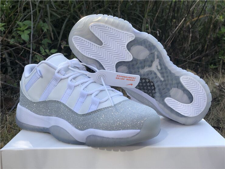 Authentic Air Jordan 11 WMNS “Metallic Silver”  Low Top