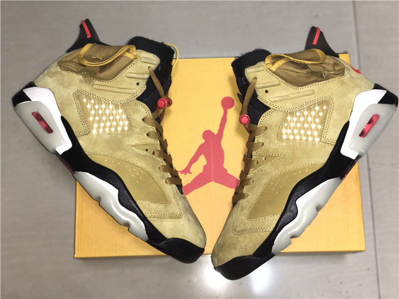 Authentic Travis Scott x Air Jordan 6 Wheat Yellow